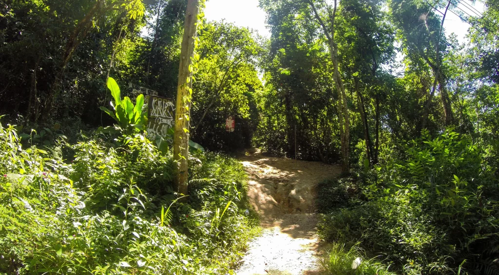 Entrada da trilha da Cachoeira do Mendanha - Vamos Trilhar