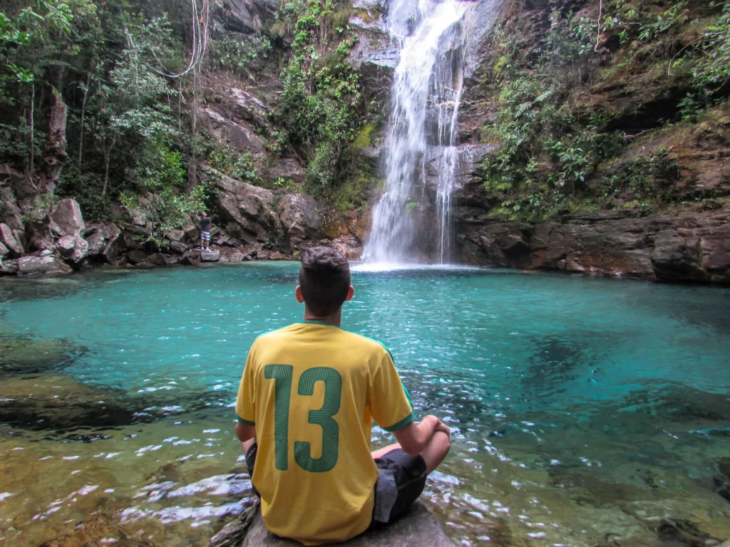 Piscina da Cachoeira Santa Bárbara - Chapada dos Veadeiros - GO - Vamos Trilhar