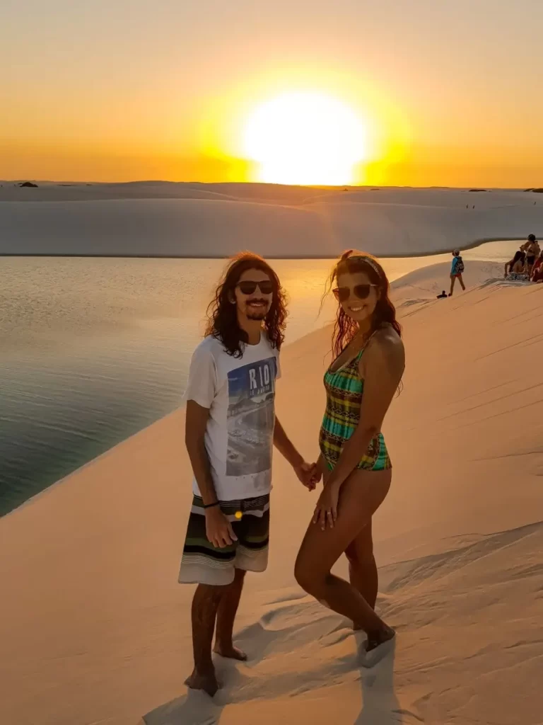 Pôr do sol no Circuito Lagoa Azul - Lençóis Maranhenses - Vamos Trilhar