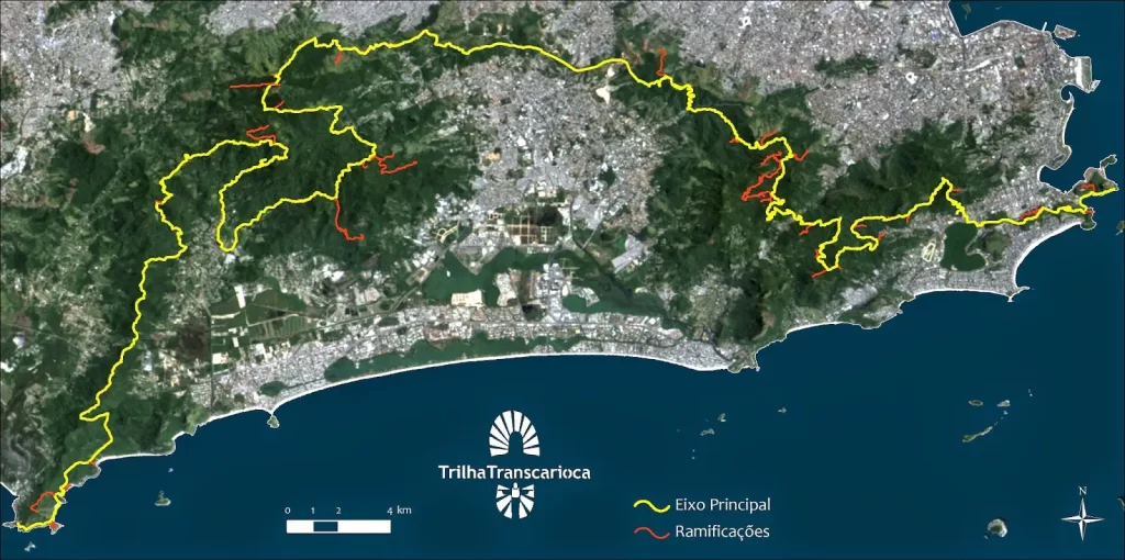 Mapa Trilha Transcarioca - Vamos Trilhar