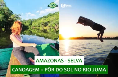Pôr do sol na Floresta Amazônica + Passeio de canoa pelo Rio Juma (ft. Iguana Tour)