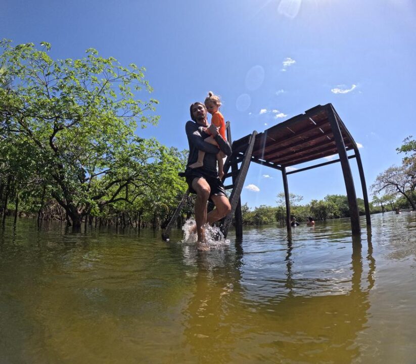 Ponto de pulo na Floresta Encantanda - Alter do Chão - PA - Vamos Trilhar